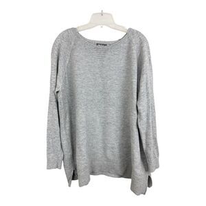 Ulla Popken Tunic Sweater Womens Sz 20/22 Gray Pullover Sparkle Neck Long Sleeve